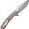 Kubey Calyce Linerlock Folding Knife - Tan G10