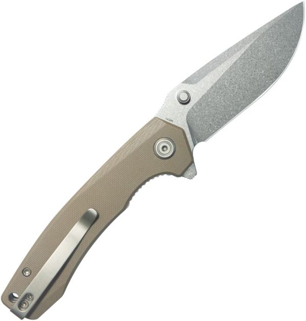 Kubey Calyce Linerlock Folding Knife - Tan G10