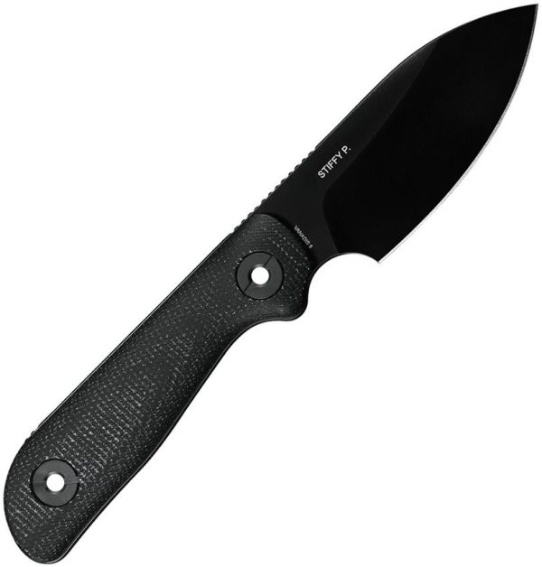 Kunwu Stiffy P Fixed Blade Black DLC VANADIS8 Steel Knife