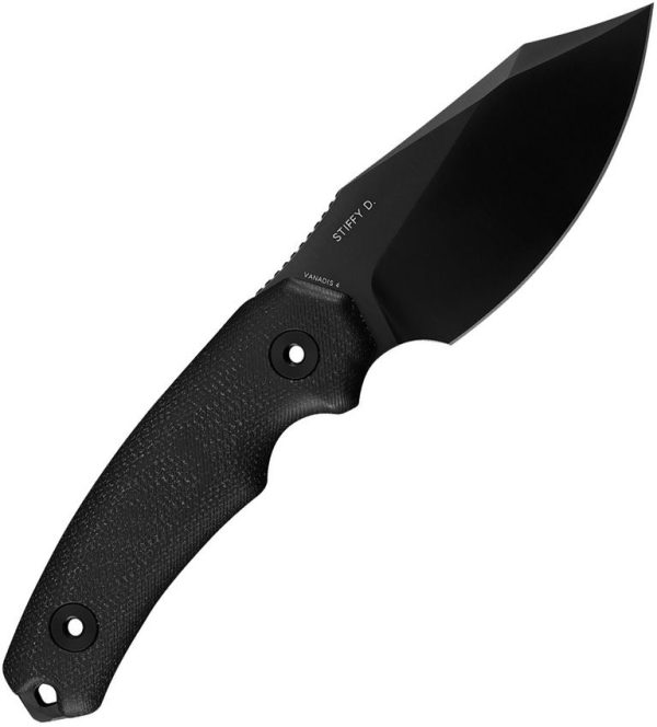 Kunwu Stiffy D Fixed Blade Black VANADIS4 Steel Knife