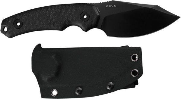 Kunwu Stiffy D Fixed Blade Black VANADIS4 Steel Knife