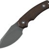 Kunwu Stiffy D Fixed Blade Brown Micarta VANADIS4 Steel