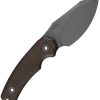 Kunwu Stiffy D Fixed Blade Brown Micarta VANADIS4 Steel