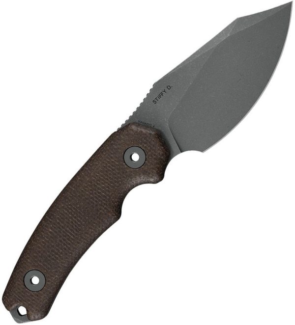 Kunwu Stiffy D Fixed Blade Brown Micarta VANADIS4 Steel