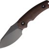 Kunwu Stiffy D Fixed Blade Knife VANADIS4 Steel Brown Micarta