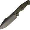 Kunwu Stiffy G Fixed Blade Green Micarta DLC 6.13" ASSAB 88