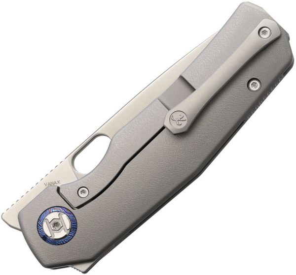 Kunwu Tao III Framelock Vanax Steel Folding Knife Orange Ti