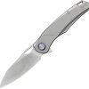 KUNK704.jpg Kunwu Zen Framelock Folding Knife Gray Titanium Elmax Steel