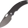 Kunwu Knives Padre Framelock 3.5" Stonewash Folding Knife Gray Titanium