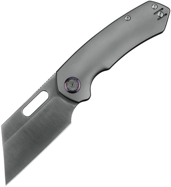 KUNK710T1A.jpg Kunwu Primo Framelock Gray Folding Knife Titanium VANCRON Steel