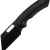 Kunwu Primo Framelock Black Folding Knife 3.25" Cleaver Blade