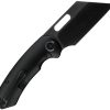 Kunwu Primo Framelock Black Folding Knife 3.25" Cleaver Blade