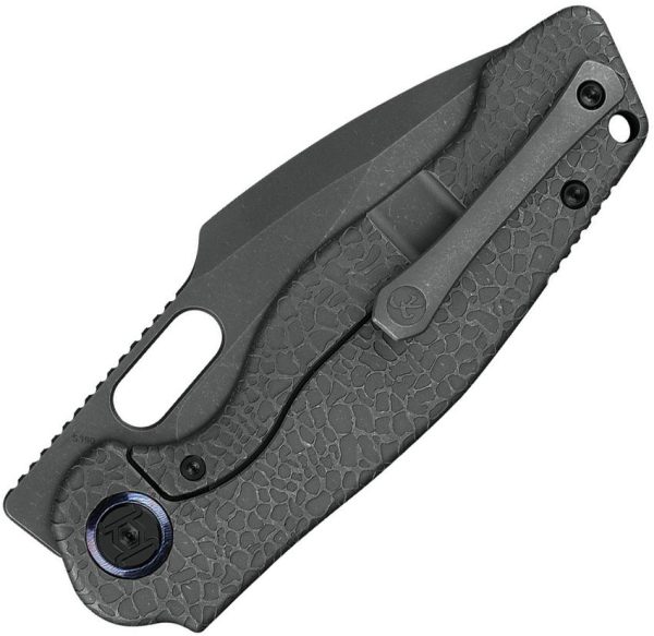 Kunwu Gringo Framelock S390 Stonewash Folding Knife Titanium