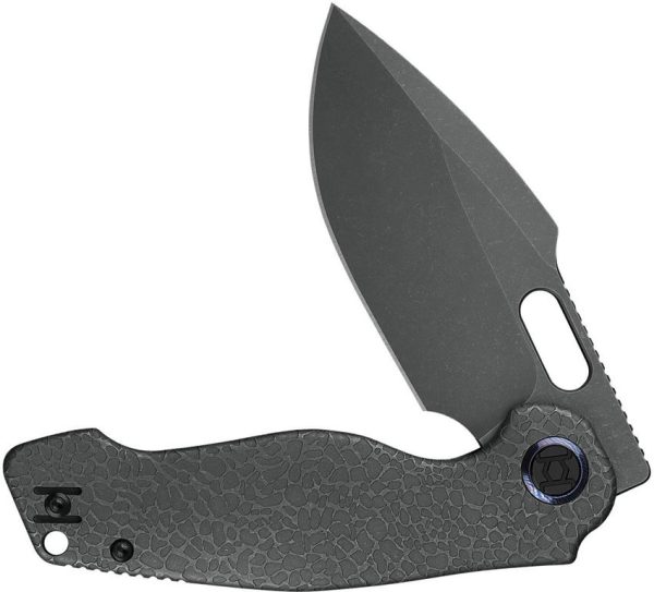 Kunwu Gringo Framelock S390 Stonewash Folding Knife Titanium