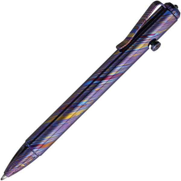 Kunwu Bolt Action Tactical Pen Timascus Glass Breaker EDC
