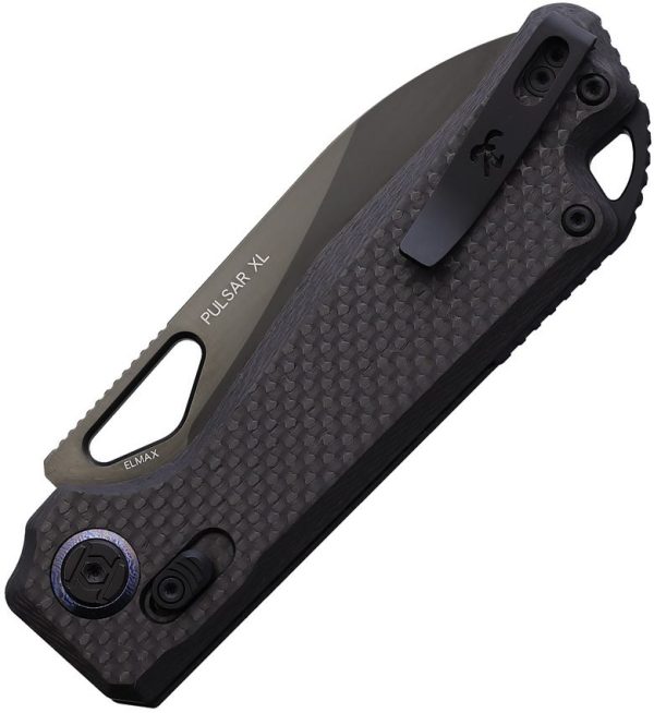 Kunwu Pulsar XT Lock Folding Knife DLC Elmax Carbon Fiber