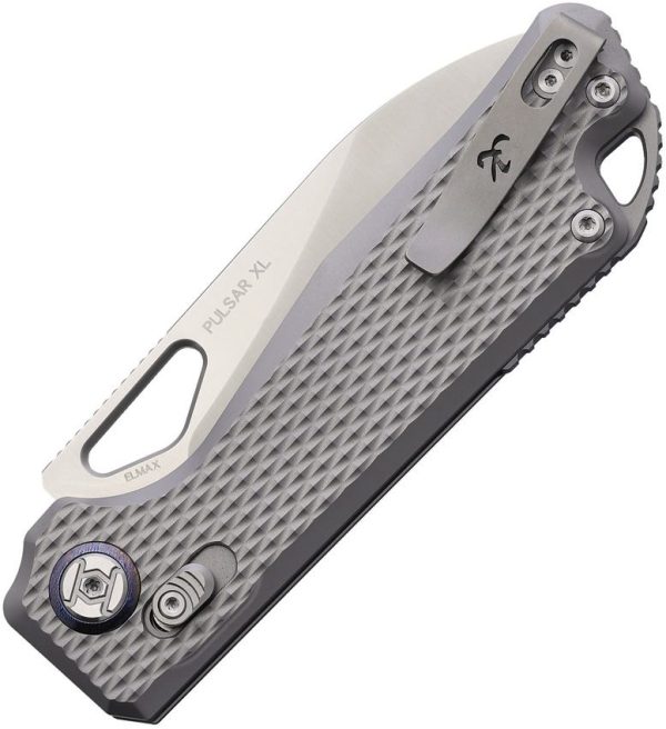 Kunwu Pulsar XT Lock Satin Elmax Folding Knife Titanium