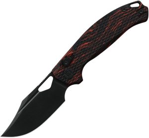 Kunwu Django Crossbar Lock Folding Knife Elmax Steel Red Black