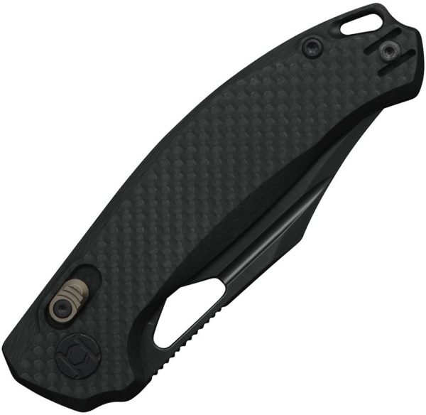 KUNX707F_add_03.jpg Kunwu DJANGO Crossbar Lock Folding Knife Elmax Black DLC Carbon Fiber