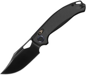 Kunwu DJANGO Crossbar Lock Folding Knife Elmax Black DLC