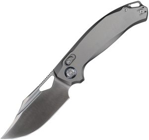 Kunwu Django XL Folding Knife Elmax Titanium Orange Peel