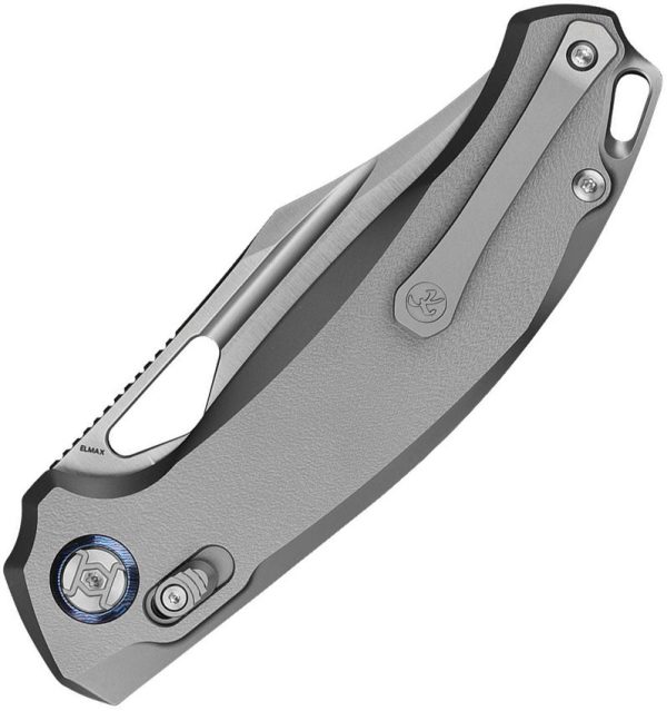 Kunwu Django XL Folding Knife Elmax Titanium Orange Peel