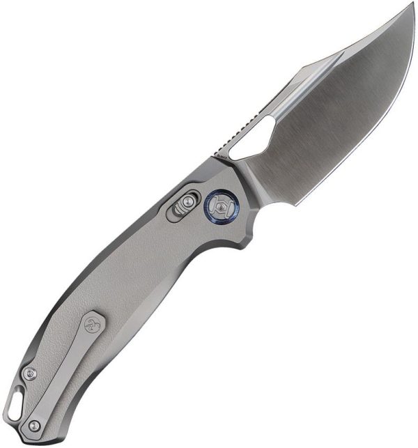 Kunwu Django XL Folding Knife Elmax Titanium Orange Peel