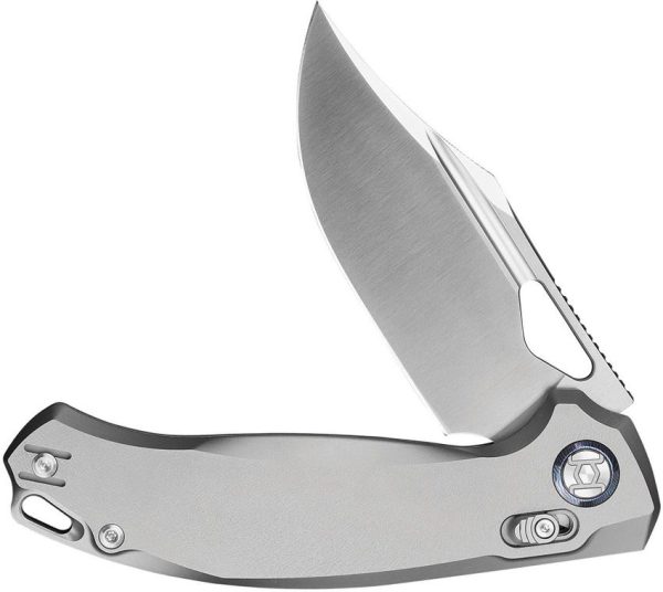 Kunwu Django XL Folding Knife Elmax Titanium Orange Peel