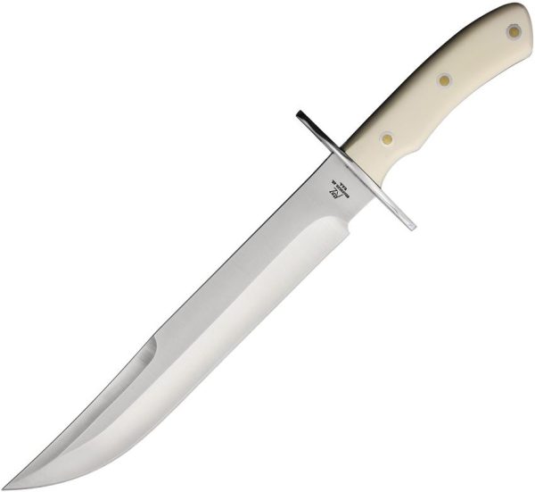 Katz Alamo Bowie Fixed Blade Knife 10" XT-75 White Micarta