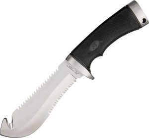 Katz Hunters Tool Fixed Blade Knife 5.5" Serrated Stainless Steel