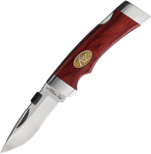 Katz Cheetah Small Lockback Folding Knife Cherry Wood 2.88"