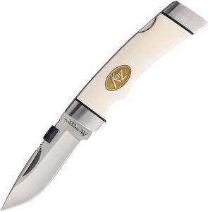 Katz Cheetah Small Lockback Folding Knife White Micarta 2.88"