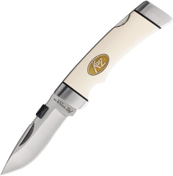 Katz Cheetah Small Lockback Folding Knife White Micarta 2.88"