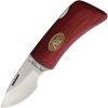 Katz Bobcat Money Clip Lockback Folding Knife Red Pakkawood