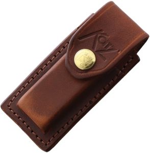 Katz Belt Sheath Brown Leather Folding Knife Holder 3.75"