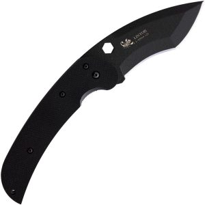 Linton Cutlery Large Tactical Linerlock Black Curved