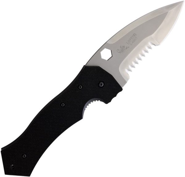 Linton Cutlery Large Tactical Linerlock Serrated