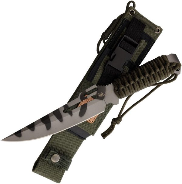 Linton Cutlery L93048 Fixed Blade Camo - OD Green Handle