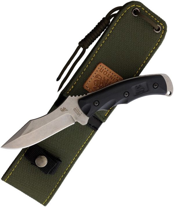 Linton Cutlery L95052B Hunter Fixed Blade - Black Handle