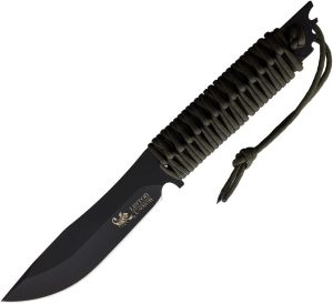 Linton Cutlery L97057B Fixed Blade Black - OD Green Handle