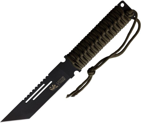 Linton Cutlery Tanto Fixed Blade Black 6in