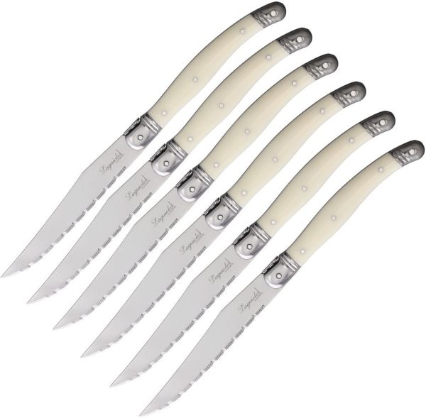 Laguiole 6-Piece Steak Knife Set White