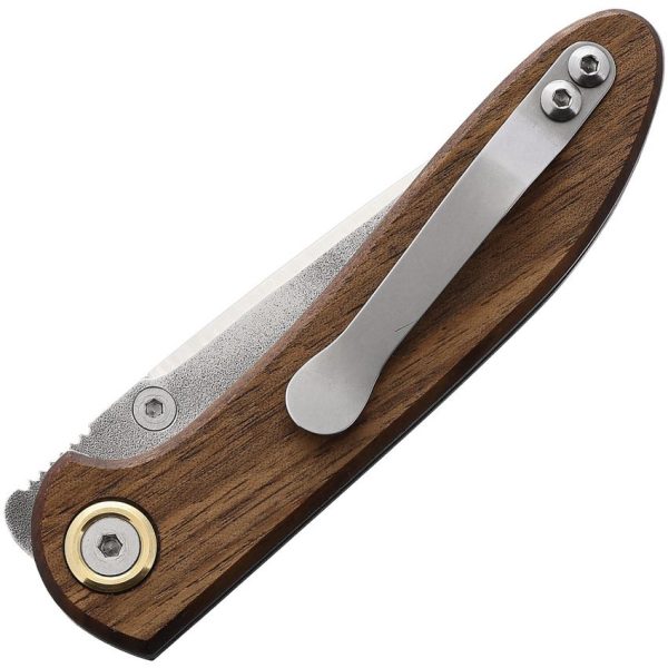 Leader Fuga F103 Linerlock Folding Knife - Walnut