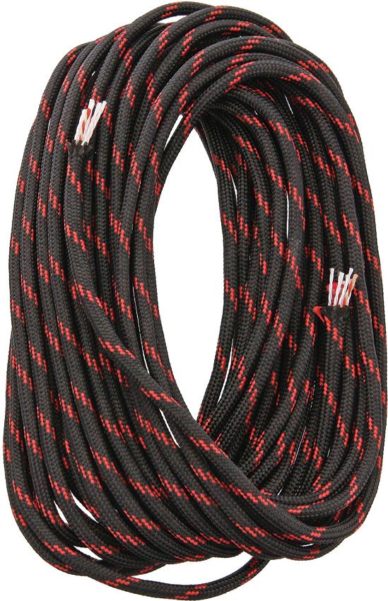 Live Fire FireCord 25ft Black/Red Line Paracord