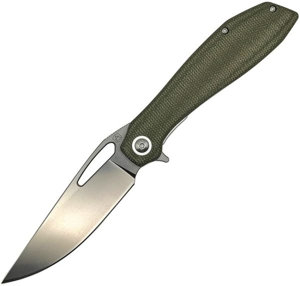 Luft Concepts BXTR Linerlock D2 Steel Green Micarta Folding Knife