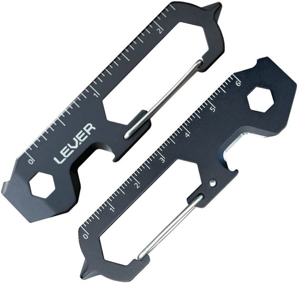 Lever Gear CLiP KT Keychain Tool - Black Stainless