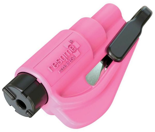 ResQMe Keychain Tool Pink - Glass Breaker & Seat Belt Cutter