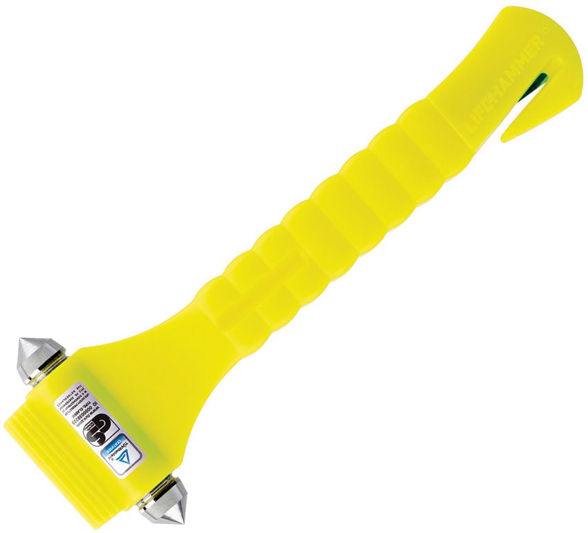 Lifehammer Safety Hammer Yellow 5.5" with Seatbelt Cutter