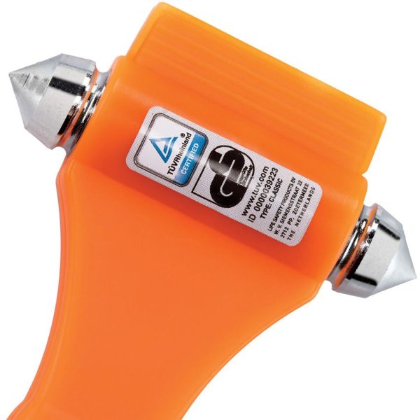 Lifehammer Safety Hammer Orange - Glass Breaking Emergency Tool