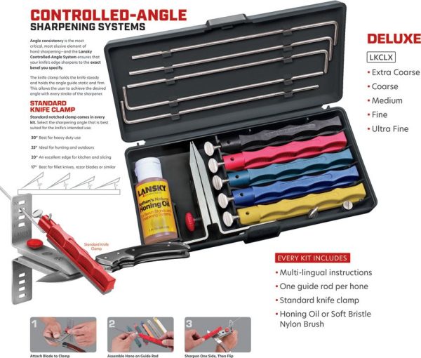 Lansky Deluxe Sharpening System 5-Stone Knife Sharpener Kit